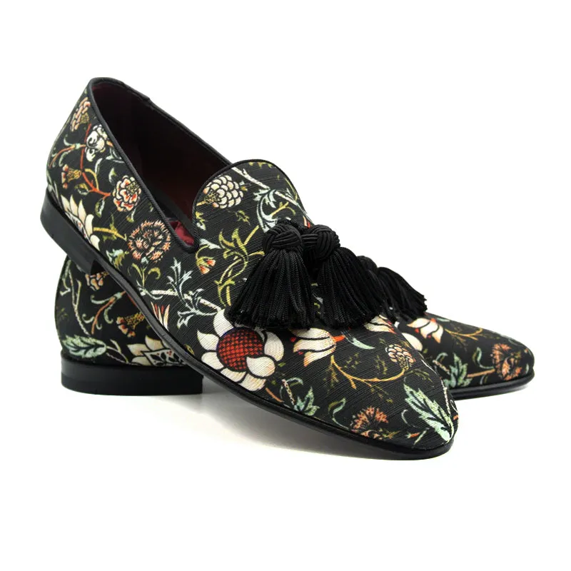 10-515-BLK FANTASIA Floral Slip On, Black Size 11