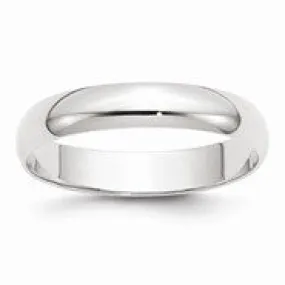 10k White Gold 4mm Lightweight Half Round Wedding Band Ring