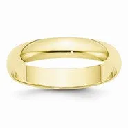 10k Yellow Gold 4mm Lightweight Half Round Wedding Band Ring