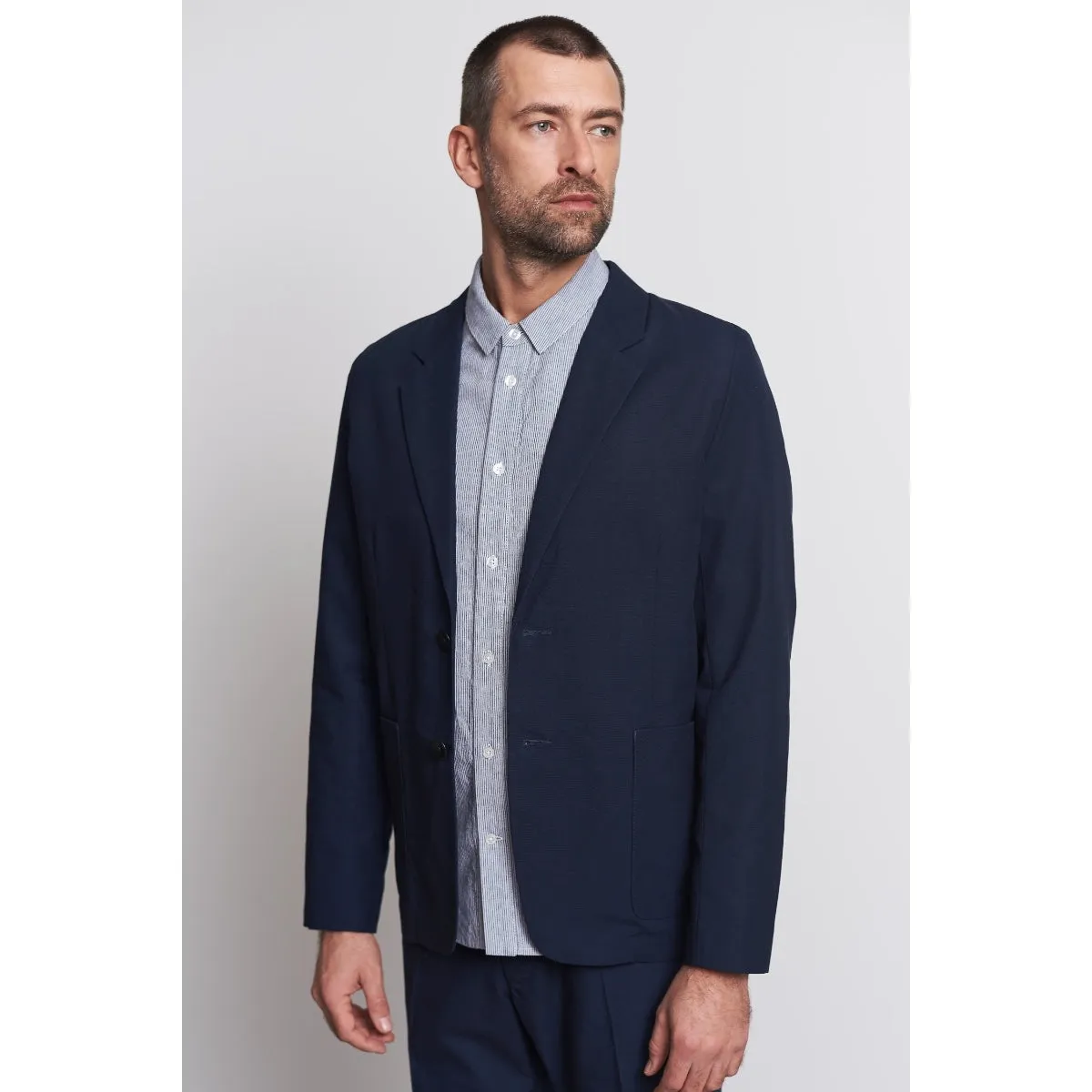 About Companions Enver blazer navy tencel