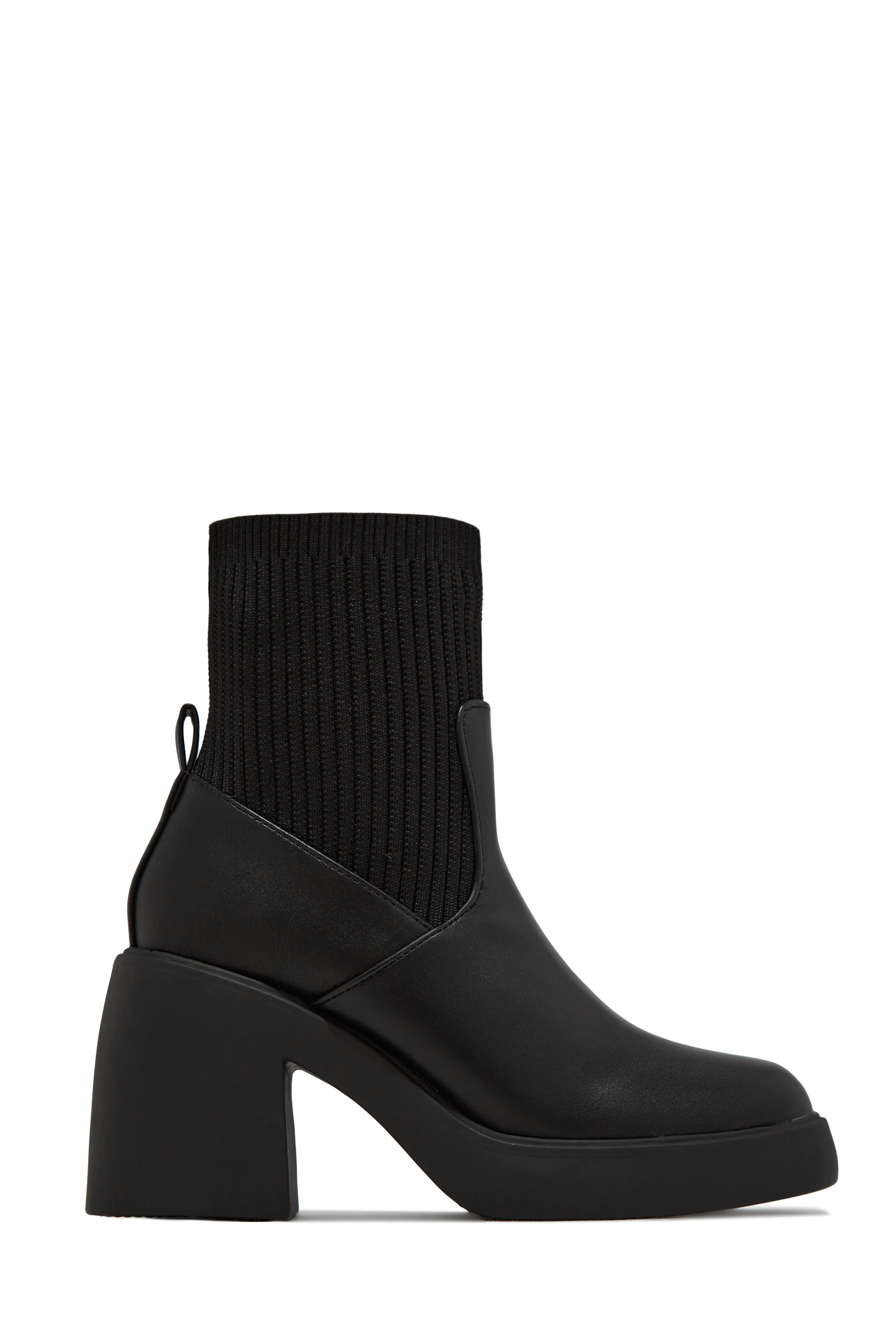 Addie Block Heel Ankle Boots - Black