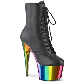 ADORE-1020RC Black & Multi Colour Calf High Boots