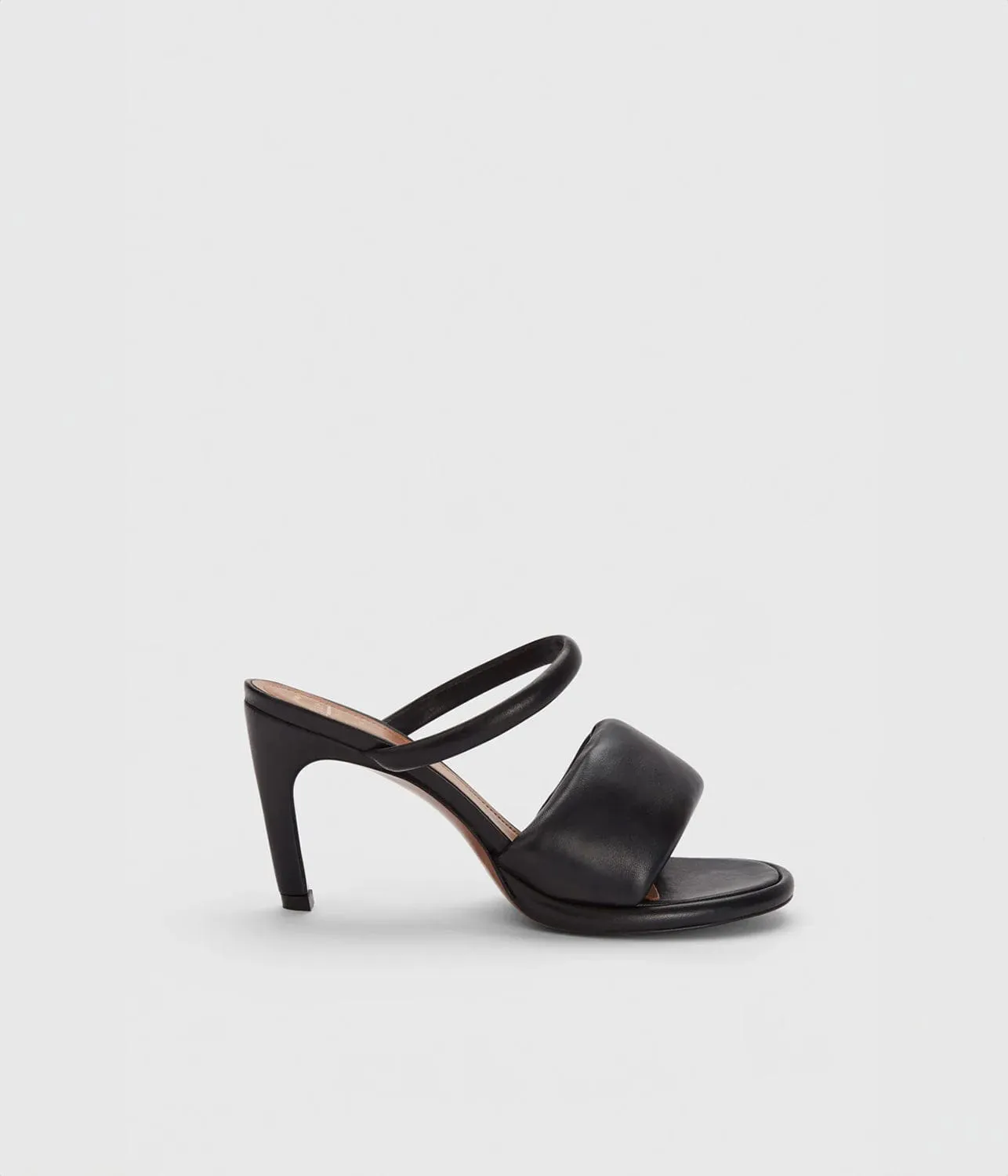 AGNONE HEELED SANDAL- BLACK NAPPA