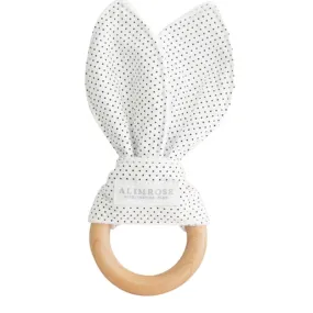 Alimrose - Bailey Bunny Teether - Navy Spot