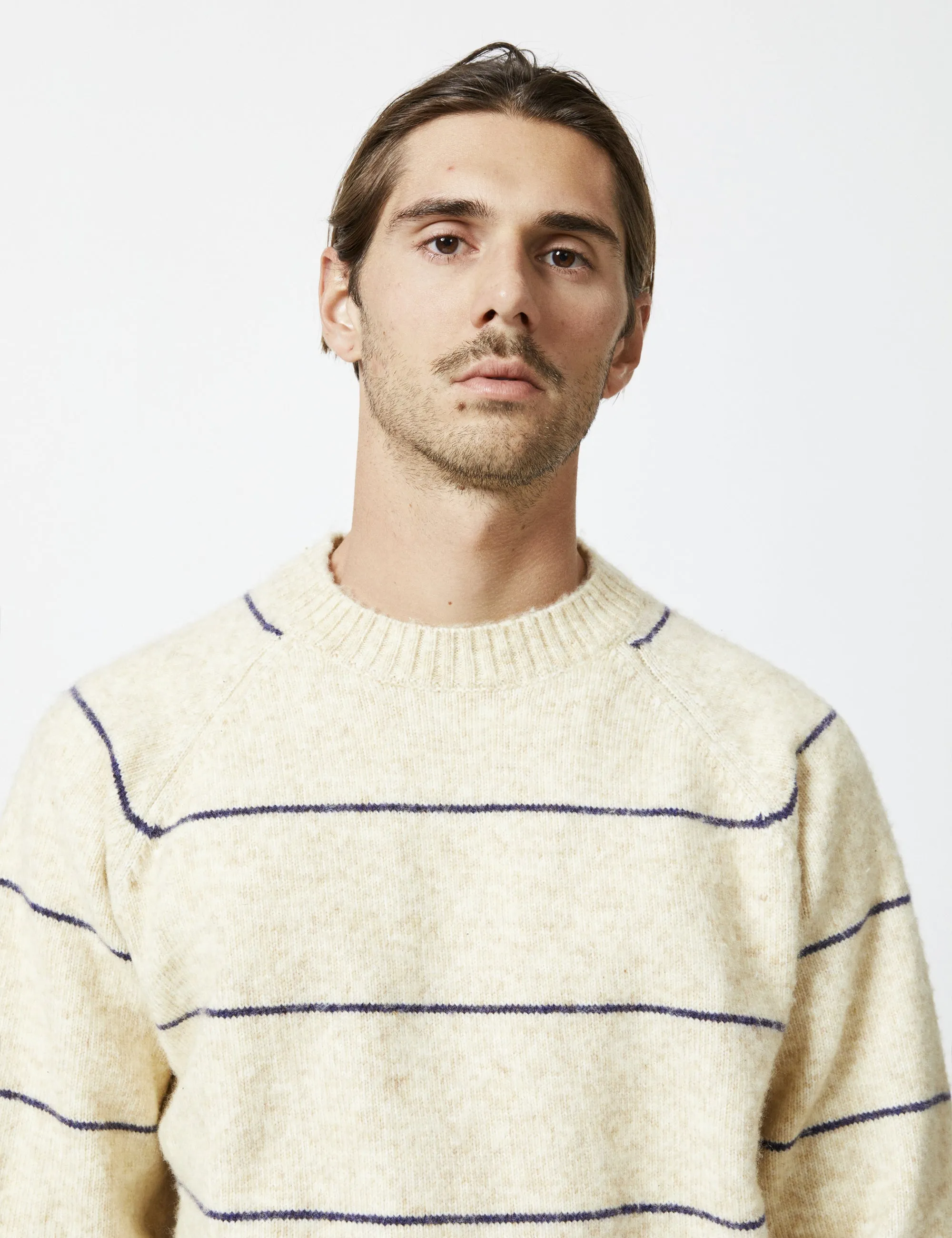 Altona Recycled Knit - Natural/Navy