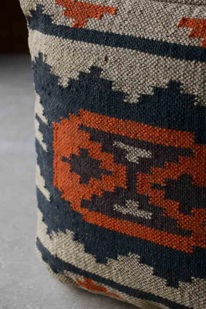 Atlas Square Kilim Pouffe