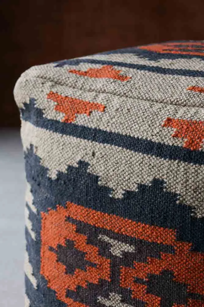 Atlas Square Kilim Pouffe