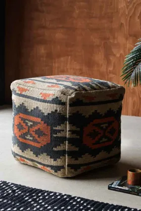 Atlas Square Kilim Pouffe