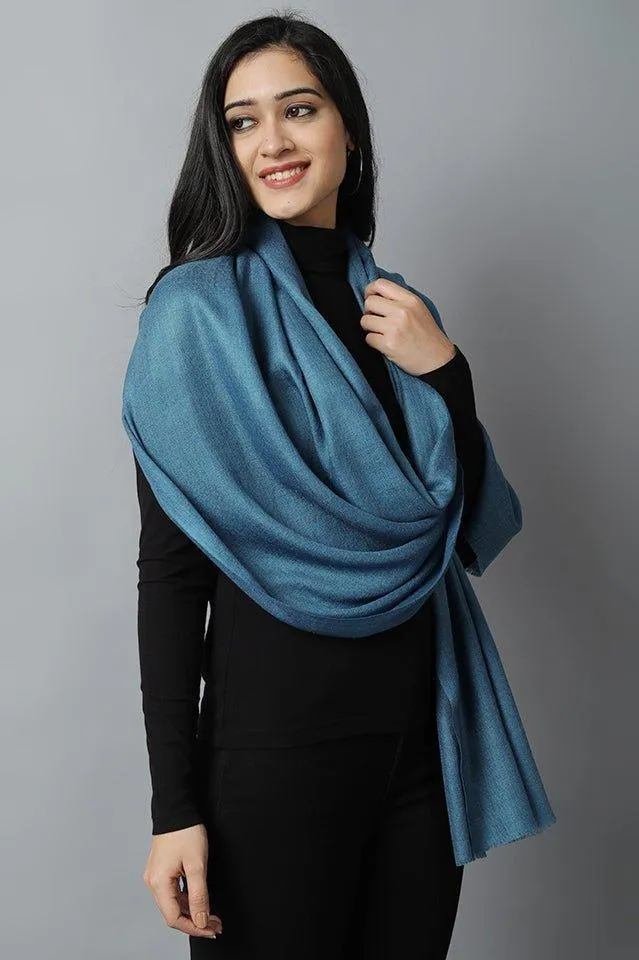 Azure Blue Cashmere-Pashmina Stole