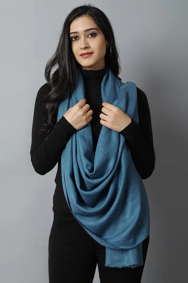 Azure Blue Cashmere-Pashmina Stole