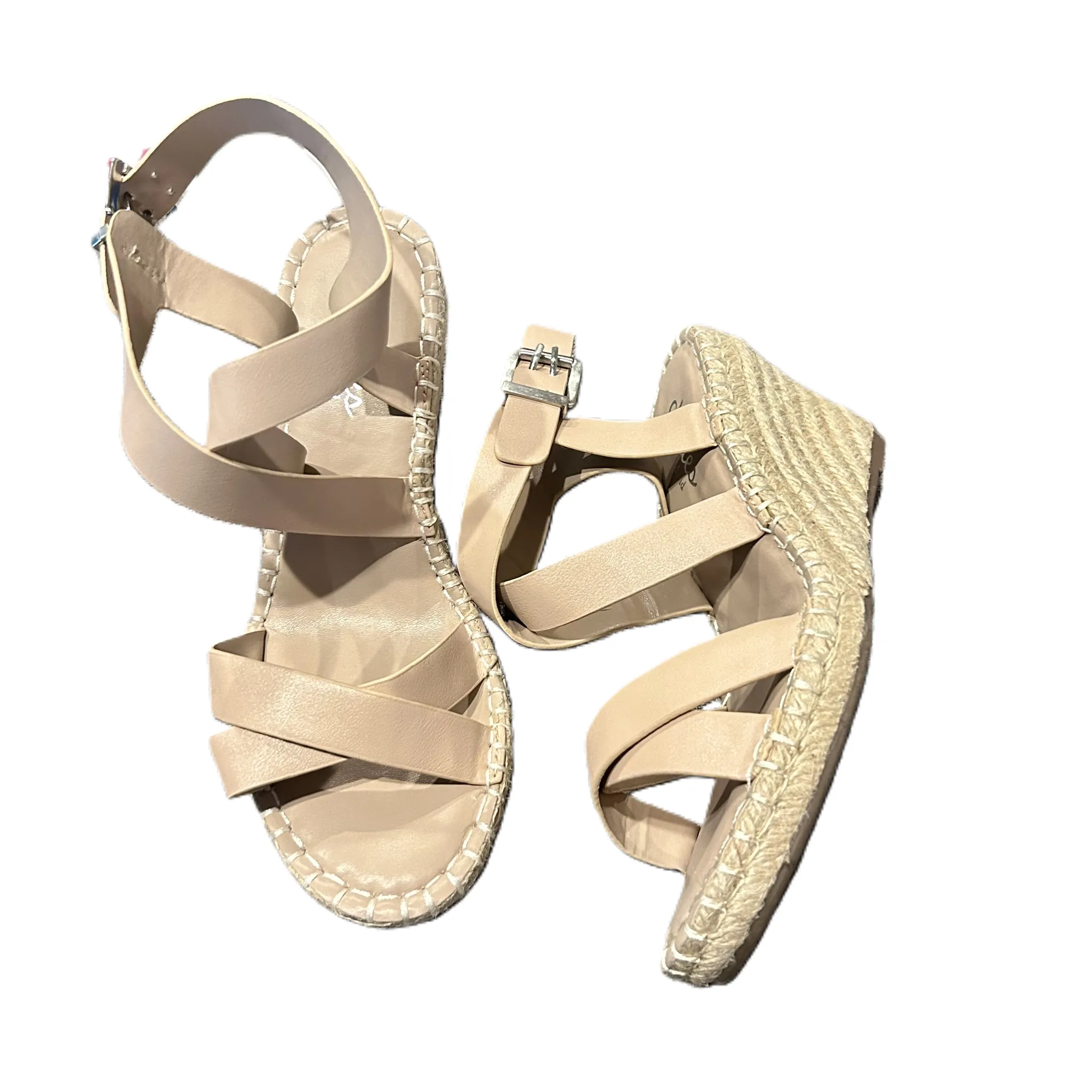 Beige Sandals Heels Wedge By Charles By Charles David, Size: 7.5