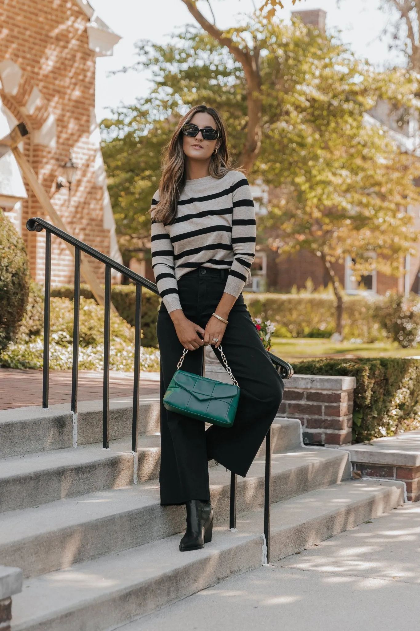 Black Coffee Long Sleeve Striped Sweater