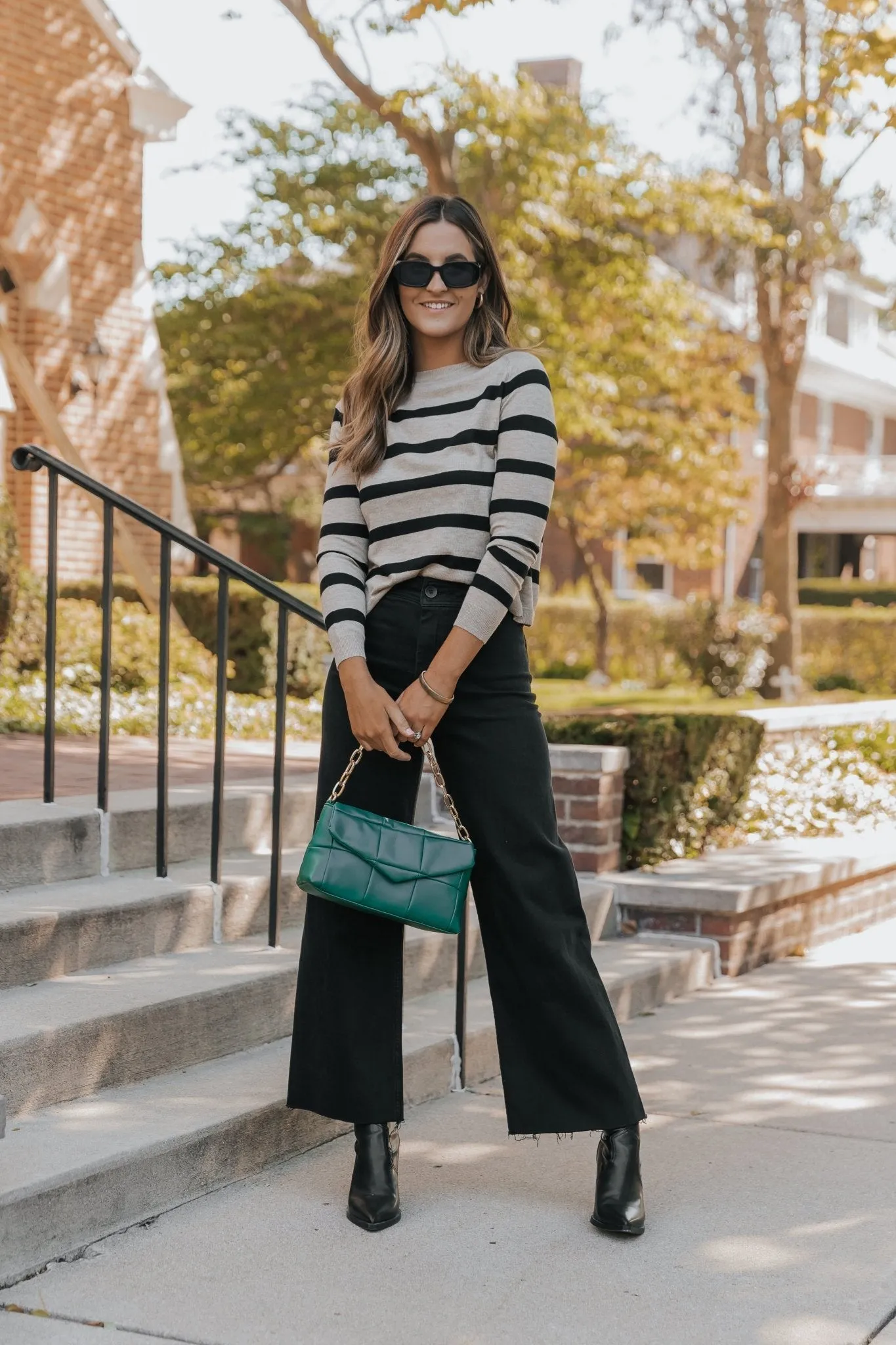 Black Coffee Long Sleeve Striped Sweater