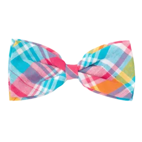 Bow Tie | Turquoise & Pink Multi-Colored Madras Plaid