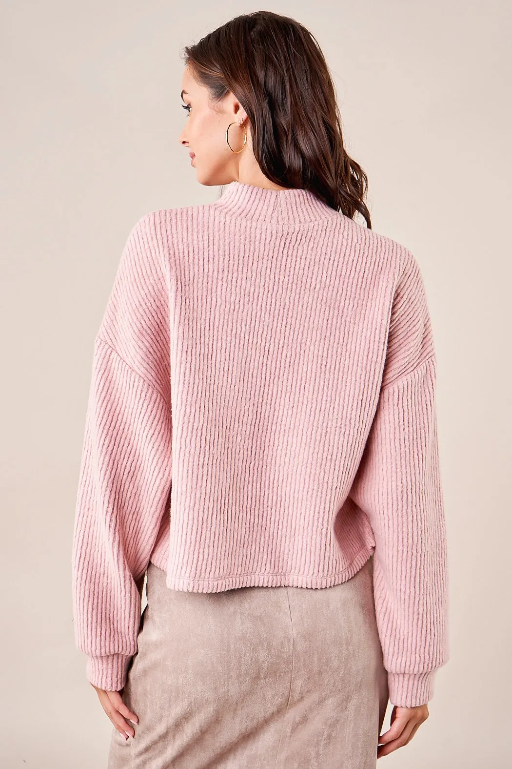 Calvin Ribbed Mock Neck Sweater