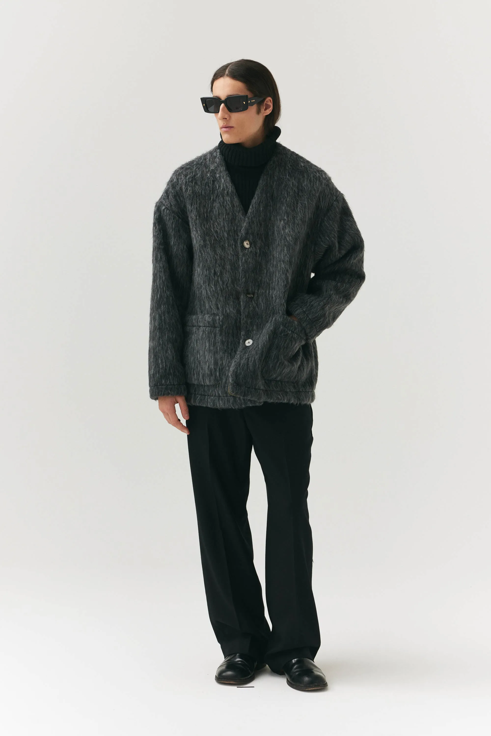 CARDI BONDED SHAGGY WOOL AW24 GREY