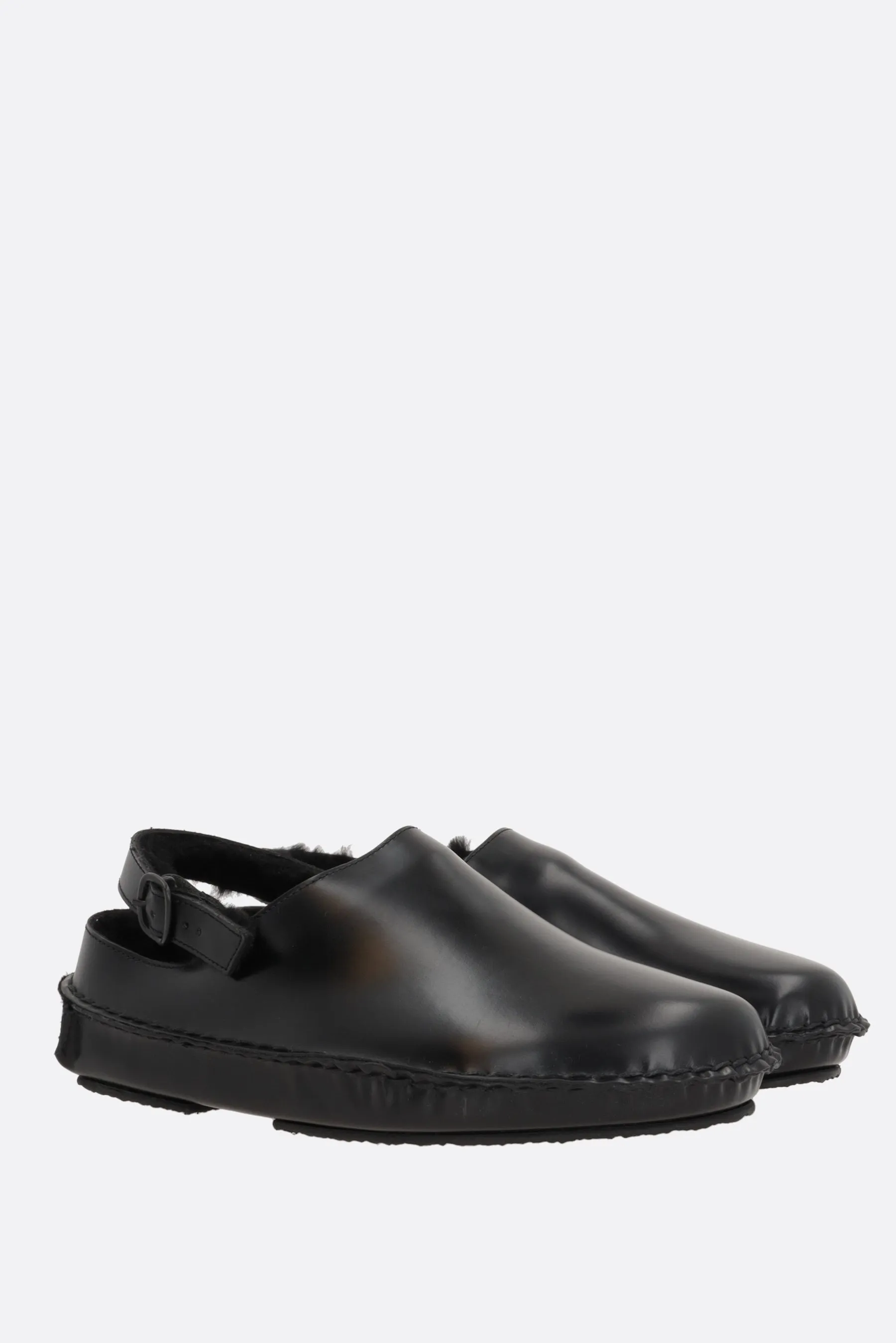 Cargol slingbacks clogs in shiny leather