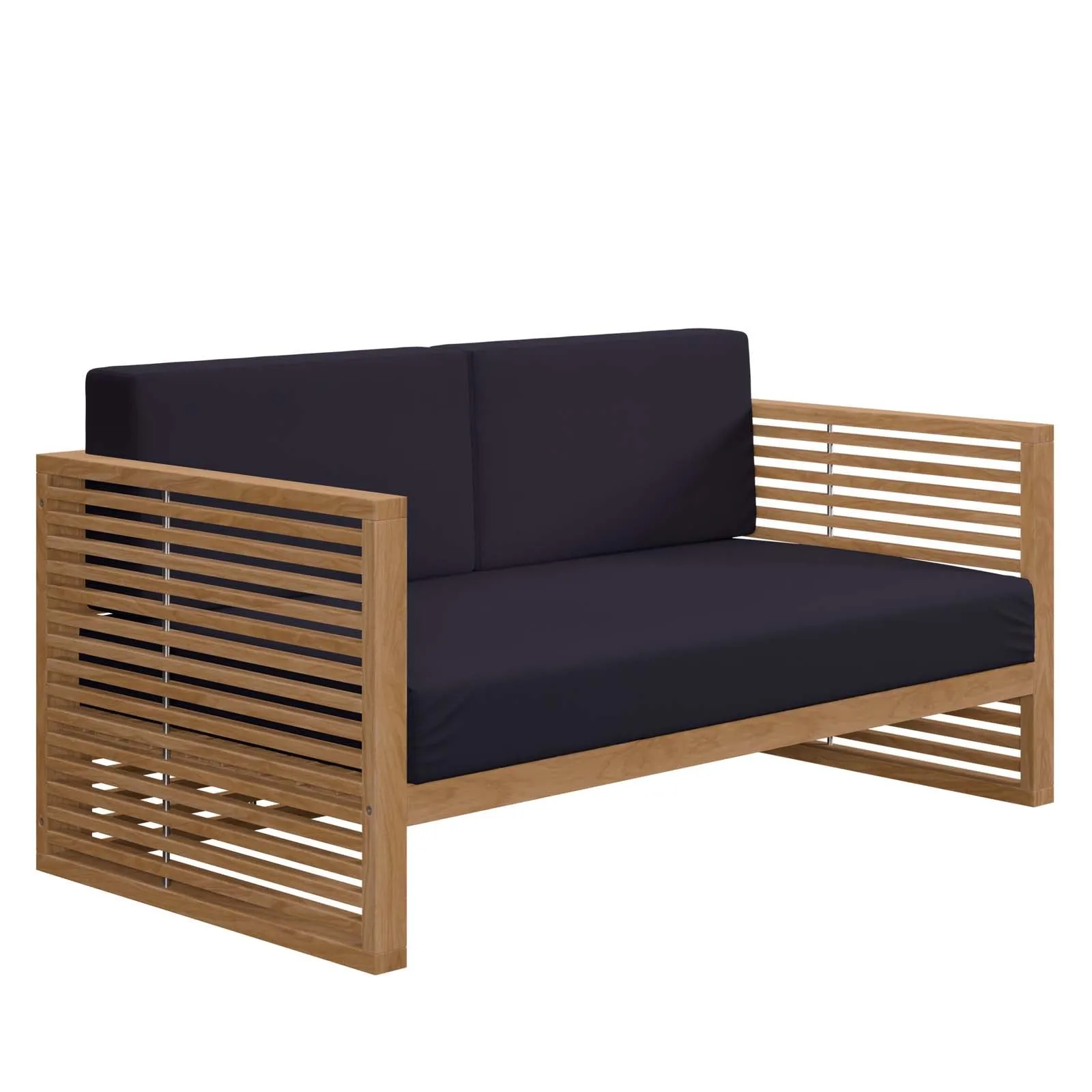 Carlsbad Teak Wood Outdoor Patio Loveseat By Modway - EEI-5605 - Natural Navy