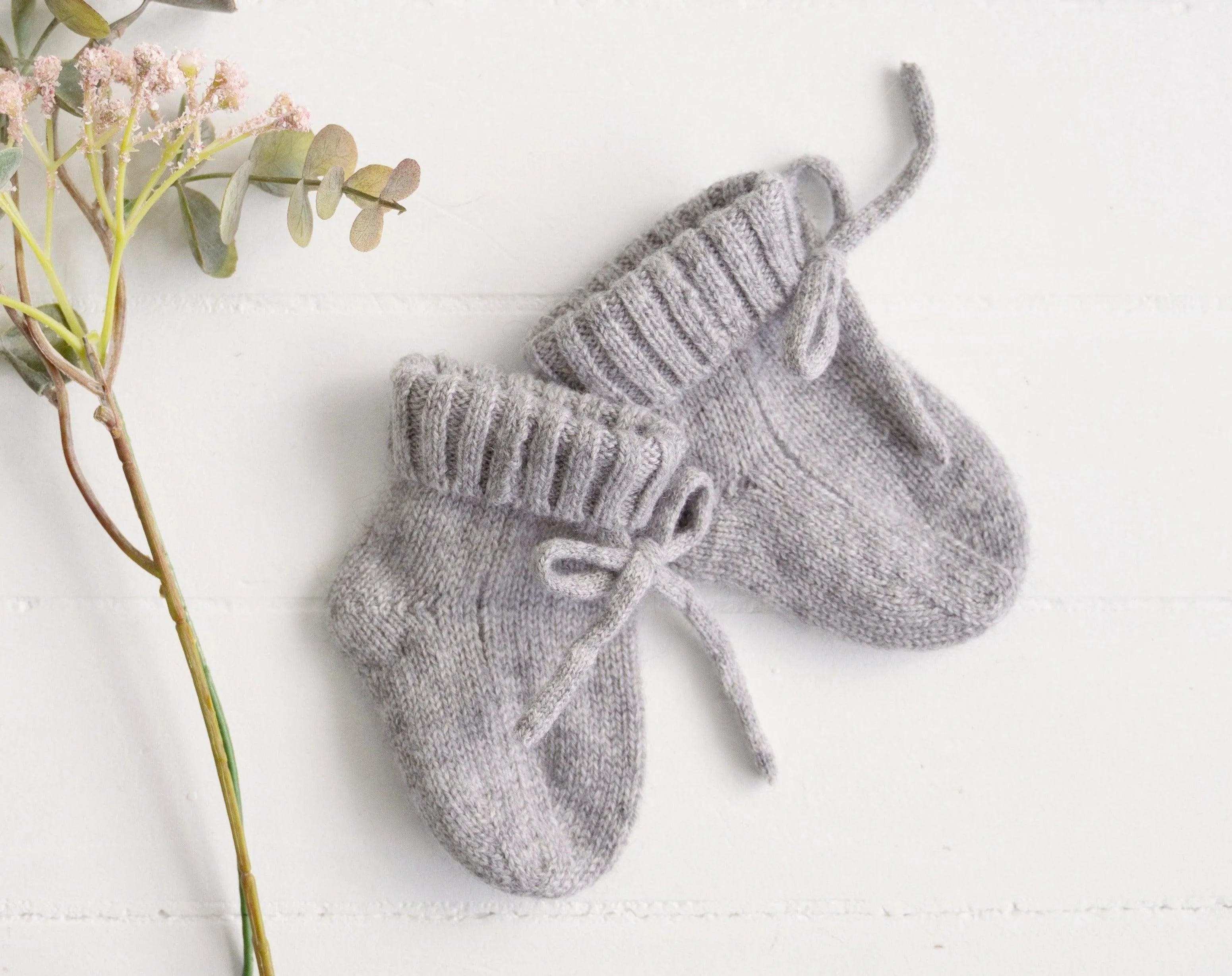 Cashmere Baby Booties - Ash