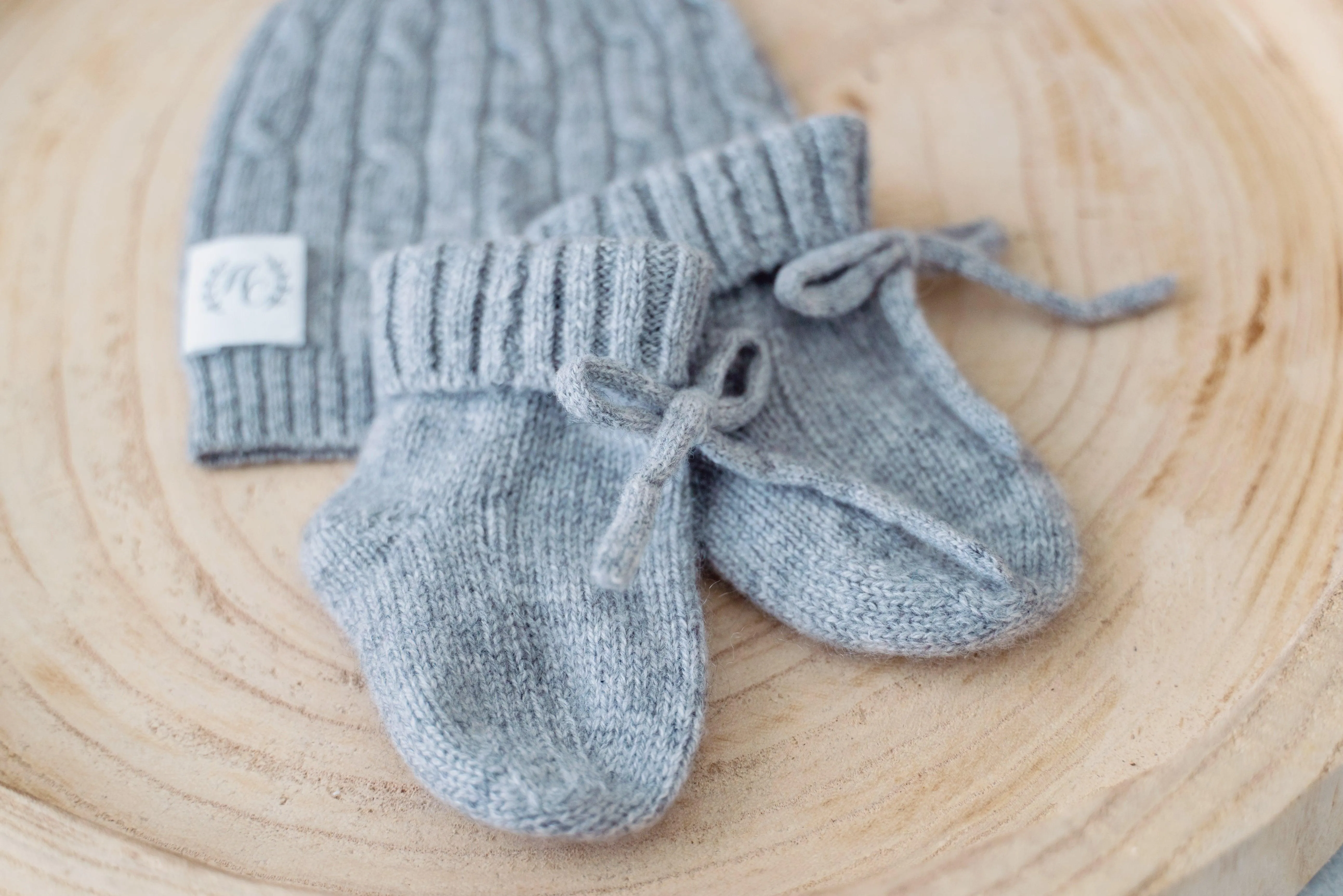 Cashmere Baby Booties - Ash