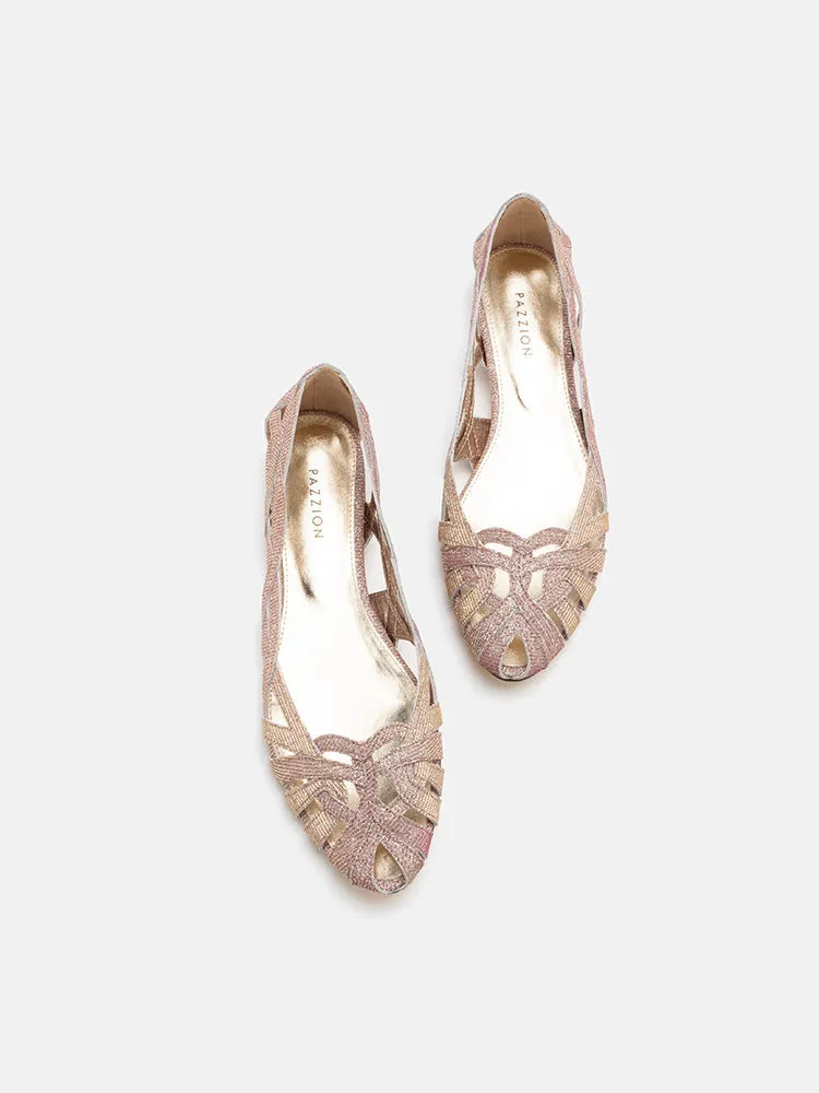 Celina Glitter Weaved Flats