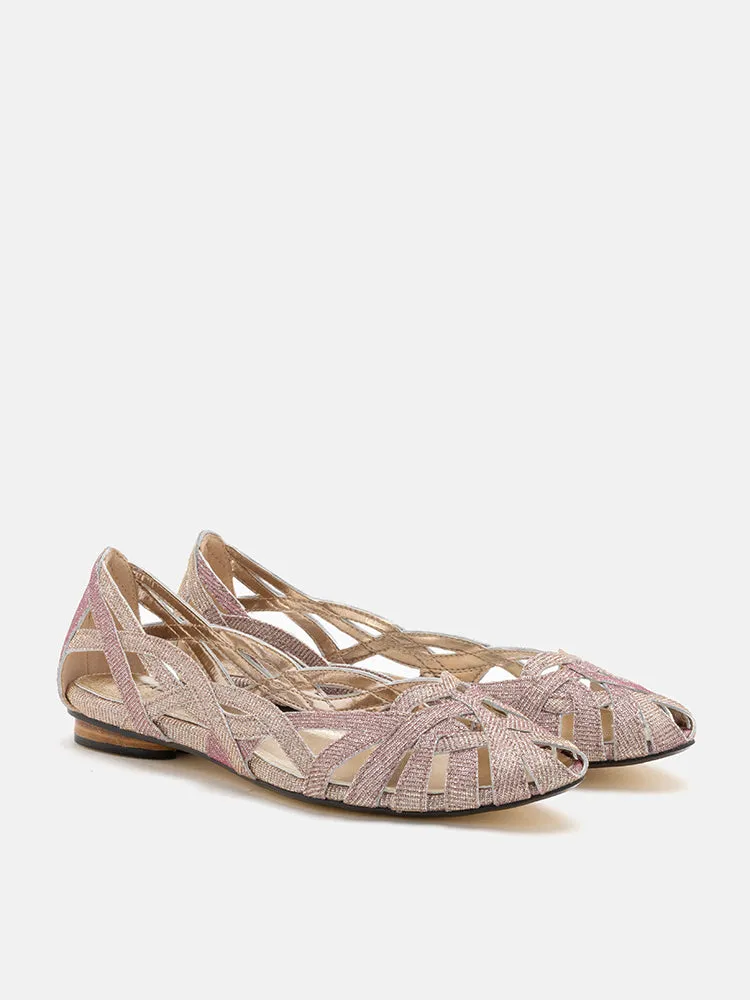 Celina Glitter Weaved Flats