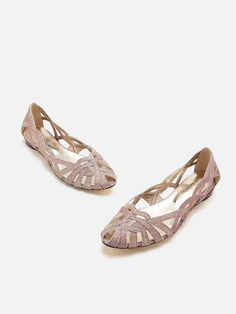 Celina Glitter Weaved Flats