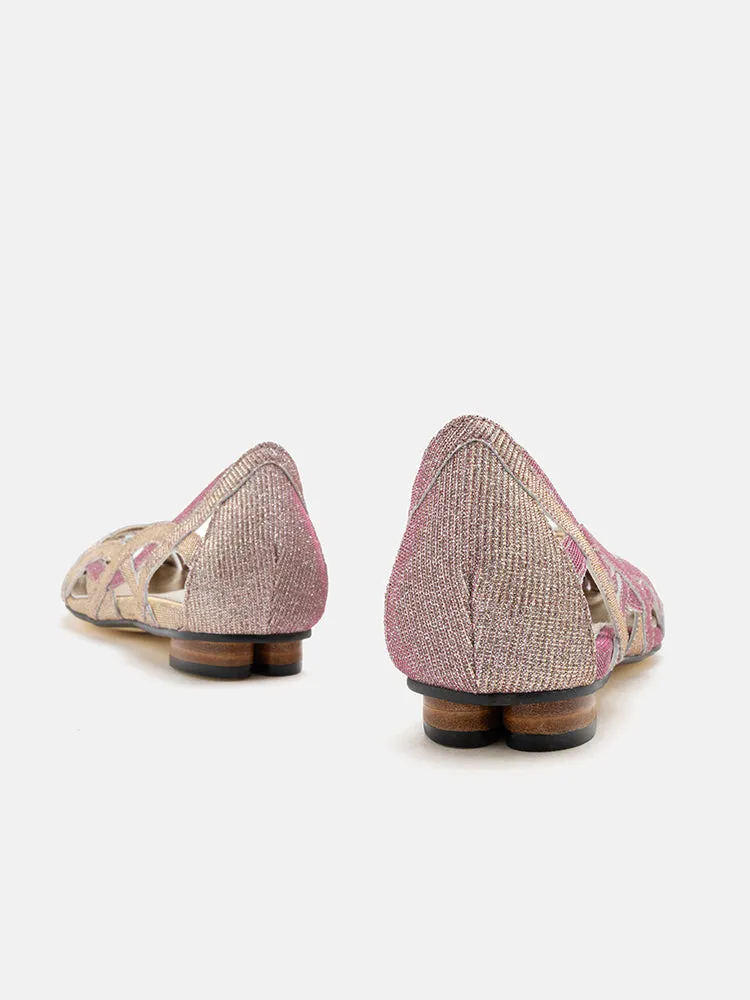 Celina Glitter Weaved Flats