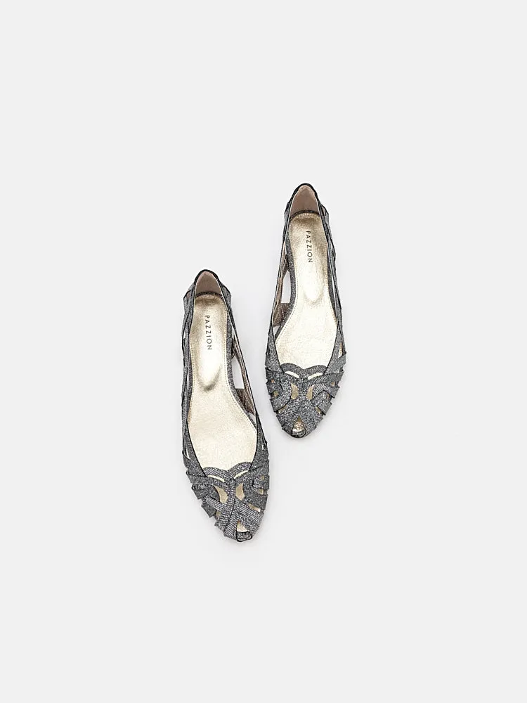 Celina Glitter Weaved Flats