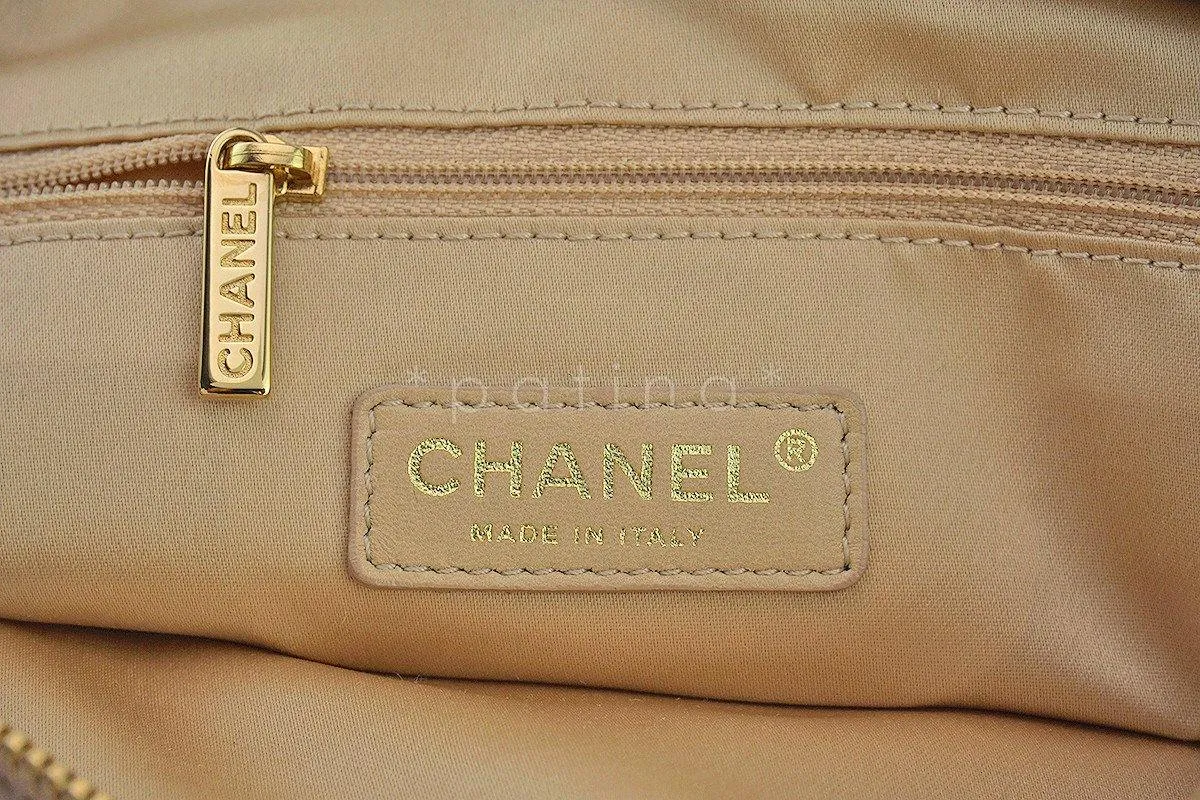 Chanel Beige Soft Chunky Chain Rodeo Drive Hobo Tote Bag