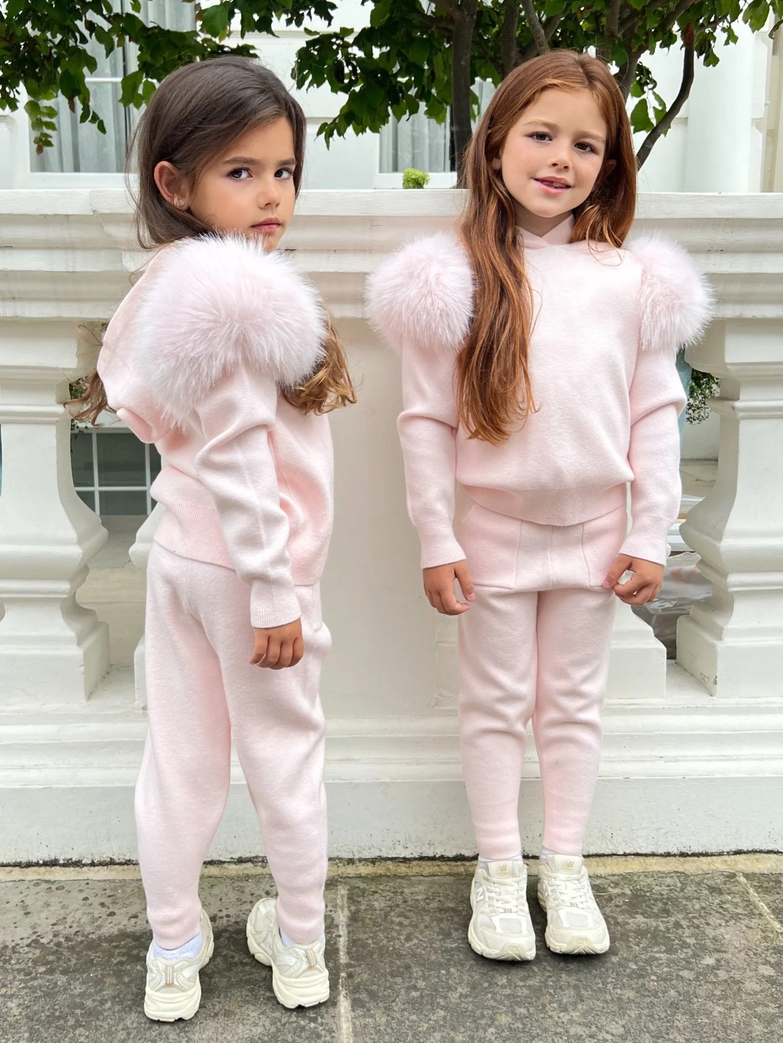 Childrens Baby Pink Premium Faux Fur Tracksuit