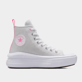 Converse Womens Chuck Taylor All Star Move Platform Sparkle Sneaker White/Pink _ 181074 _ White