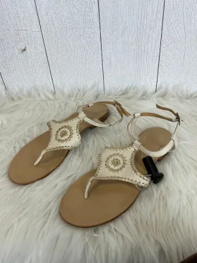 Cream Sandals Designer Jack Rogers, Size 9