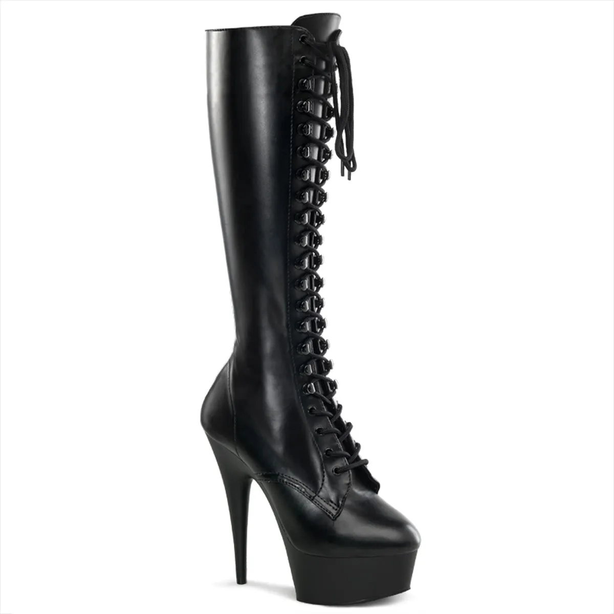 DELIGHT-2023 Pleaser Clearance Shoes Black Vegan Leather Sexy Knee Boot