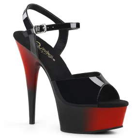 DELIGHT-609BR Black And Red 6 Inch Pole Dancing Shoe