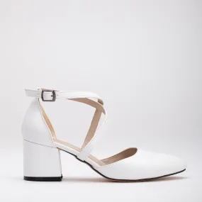 Dolly - White Wedding Low Heels