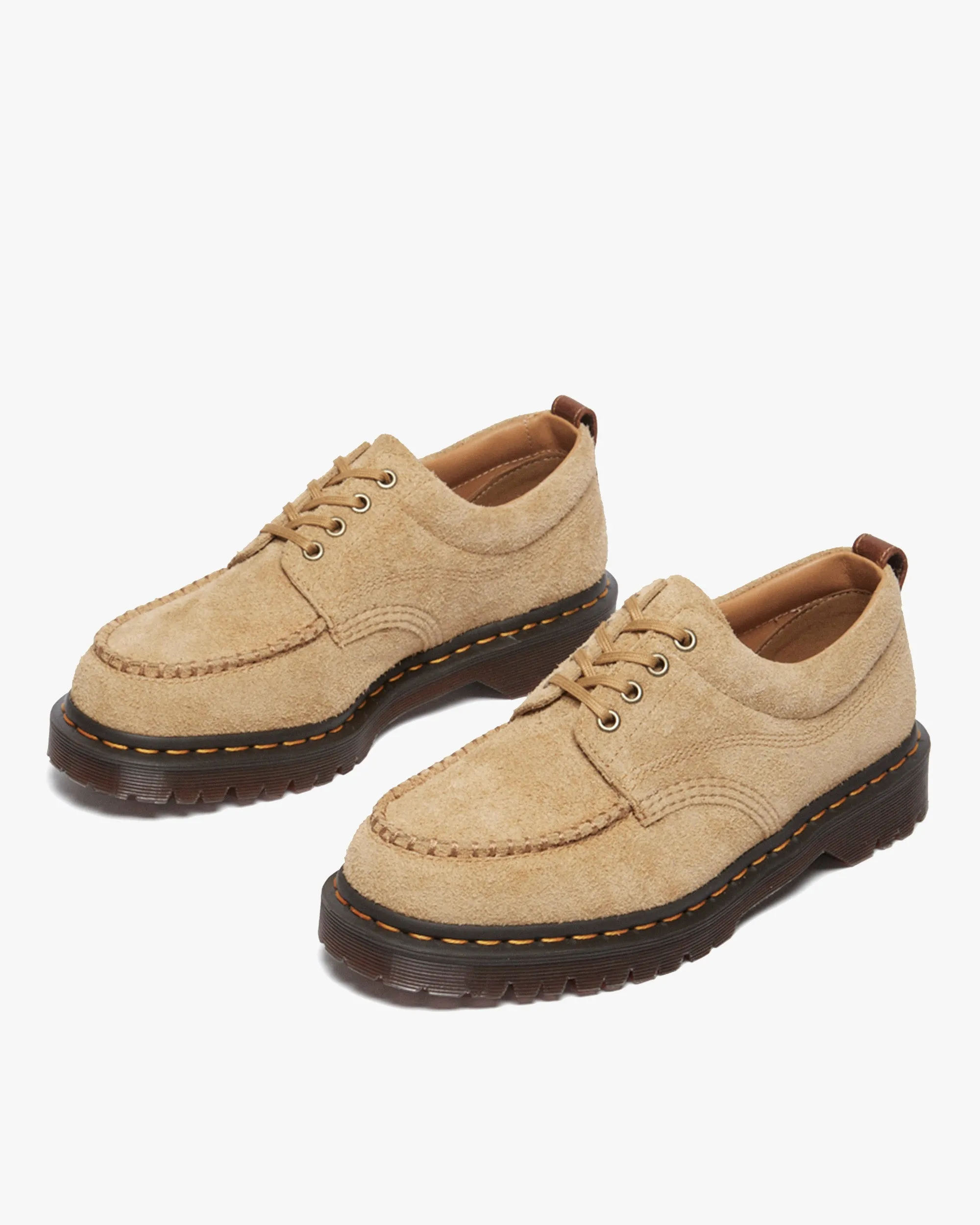 Dr Martens Archive Lowell 4-Eye Moc Toe Shoe - Tan Hairy Suede / Butterscotch Orleans