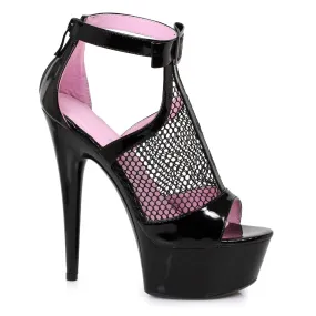 Ellie Shoes Cais 6" Stiletto Fishnet Platform Sandal