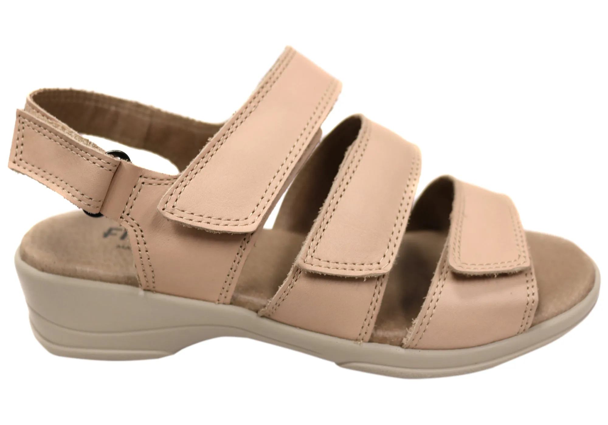 Flex & Go Renay Womens Comfortable Leather Sandals Made In Portugal