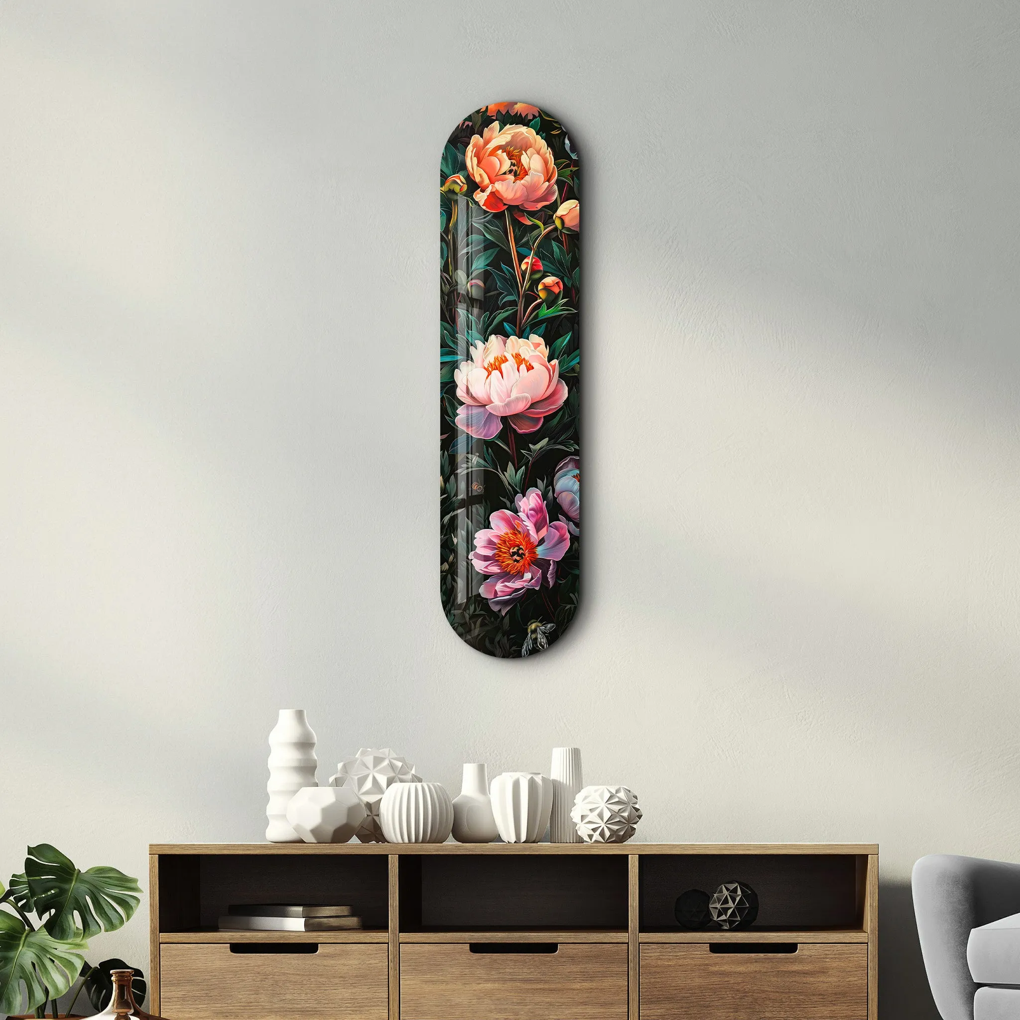 Flowers Painting  V1 | Glass Wall Art