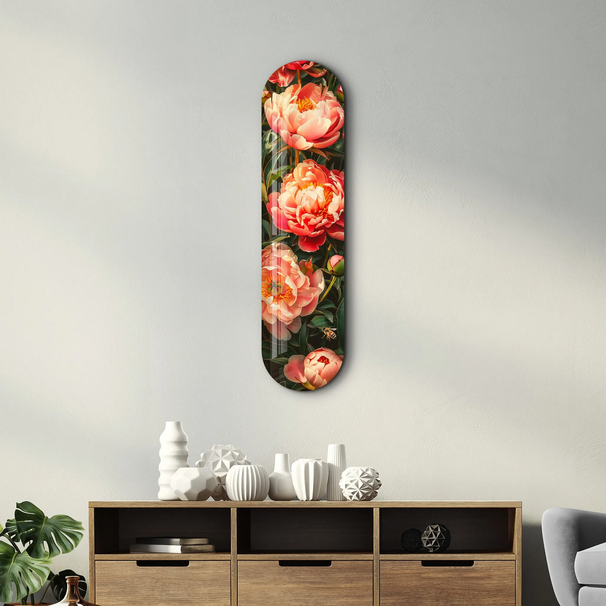 Flowers Painting  V3 | Glass Wall Art