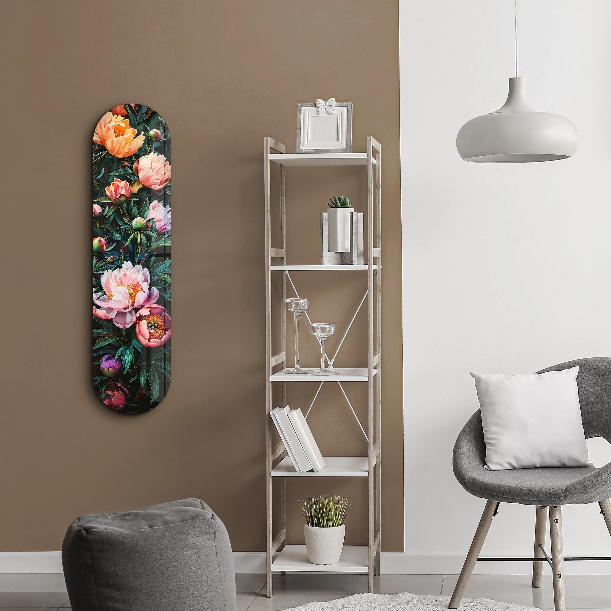 Flowers Painting  V4 | Glass Wall Art