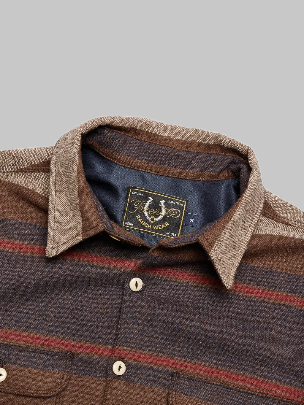 Freenote Cloth Benson Brown Stripe Overshirt