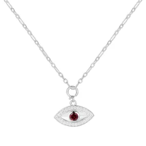 Garnet Evil Eye Necklace