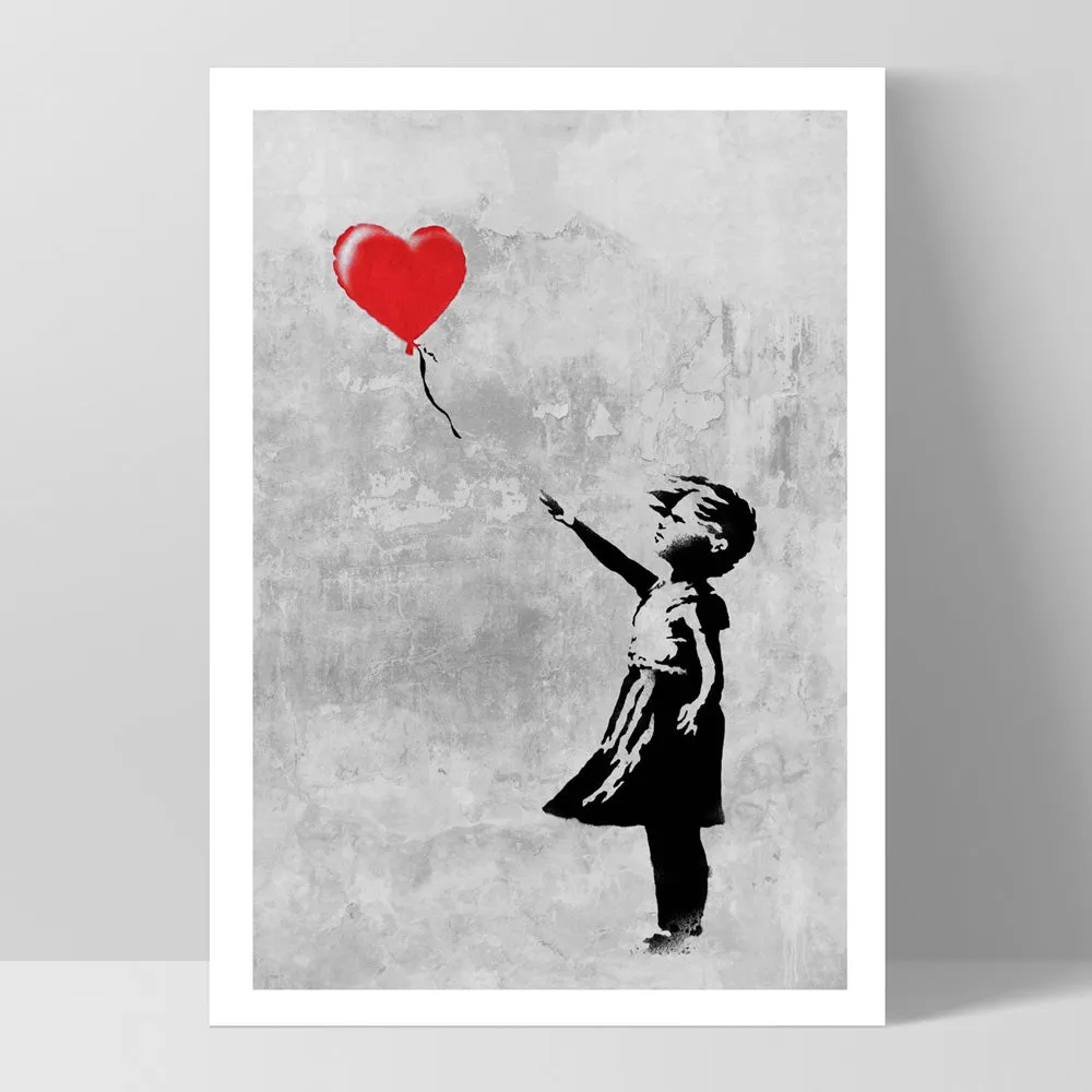 Girl With Red Balloon - Art Print