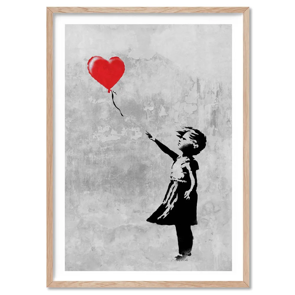 Girl With Red Balloon - Art Print