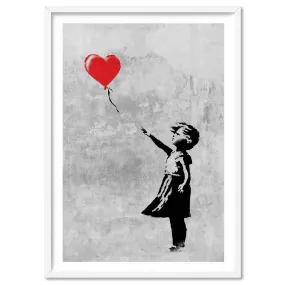 Girl With Red Balloon - Art Print