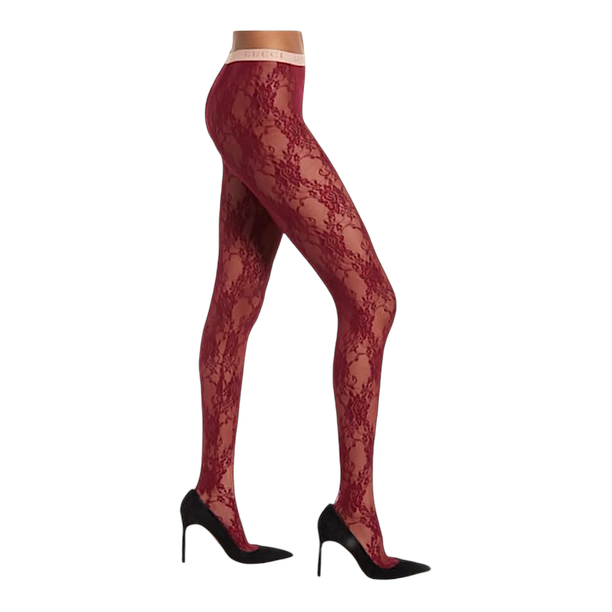 Gucci Floral Lavender Lace Tights