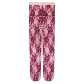 Gucci Floral Lavender Lace Tights