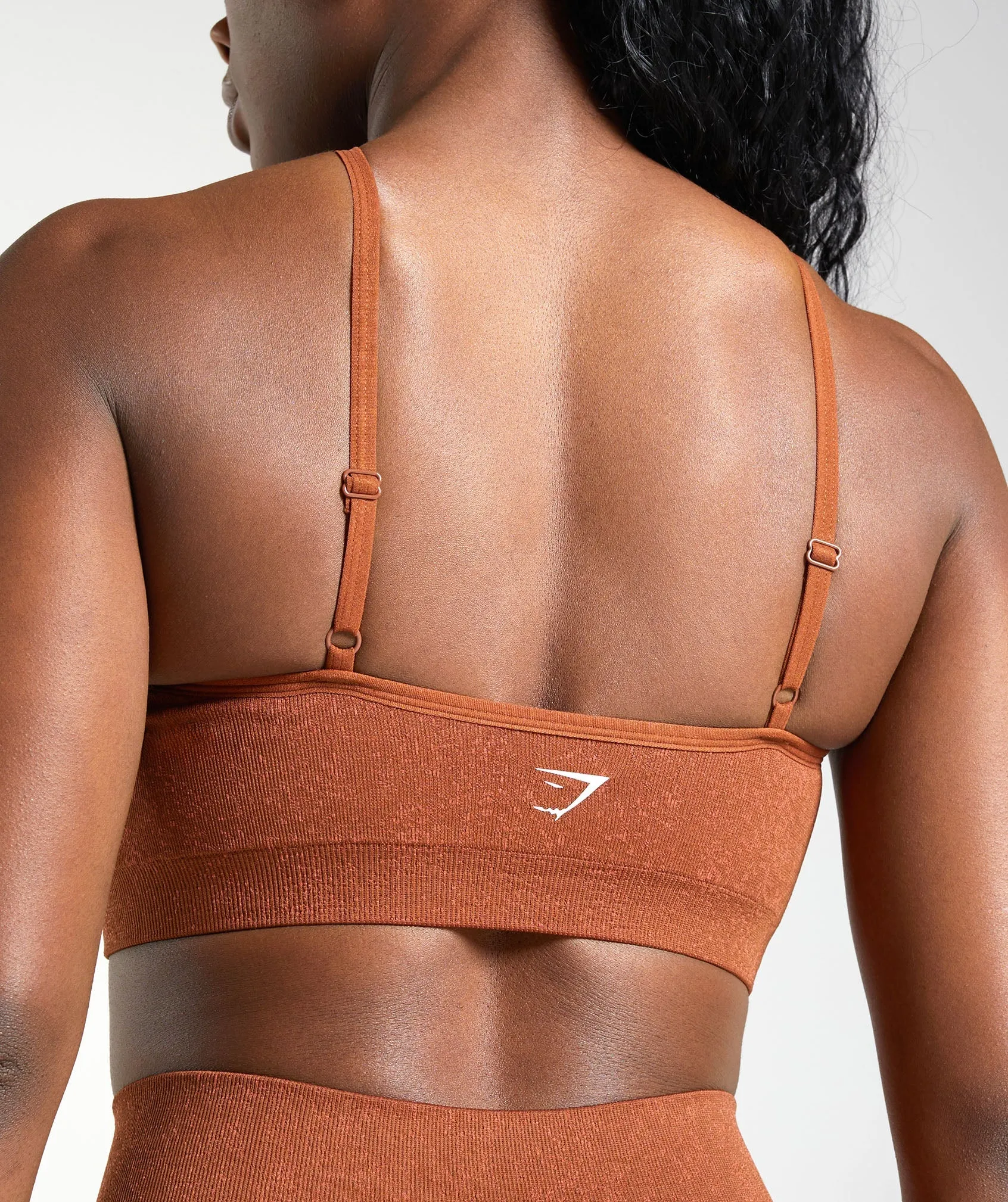 Gymshark Adapt Fleck Seamless Halterneck Bralette - Copper Brown/Terracotta Orange